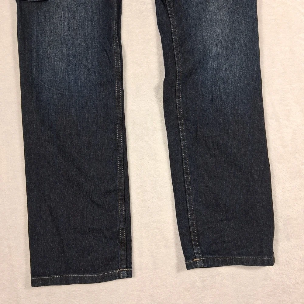 J Jill Cargo Jeans Womens 10‎ Petite Dark Wash Stretch Straight Leg Denim Preppy